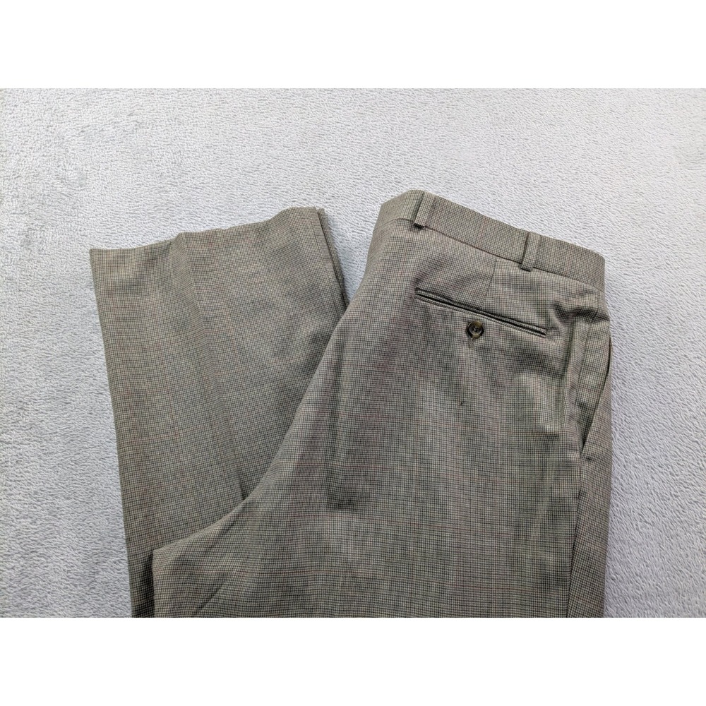 Polo University Club Ralph Lauren Wool Plaid Pleated Dress Pants Mens 38x30